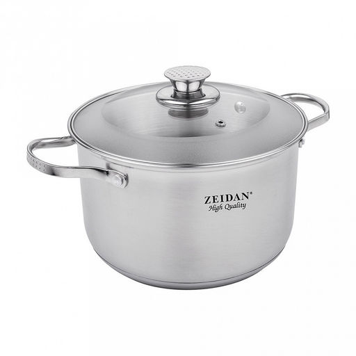 "Zeidan" "Oslo" Кастрюля из нержавеющей стали 3,0л, д18см, 5-и степовое капсулированное дно, стеклянная крышка с матовой тонировкой, внутренняя - зеркальная полировка, снаружи - матовая полировка, подарочная упаковка (Китай) Подходит для всех видов п