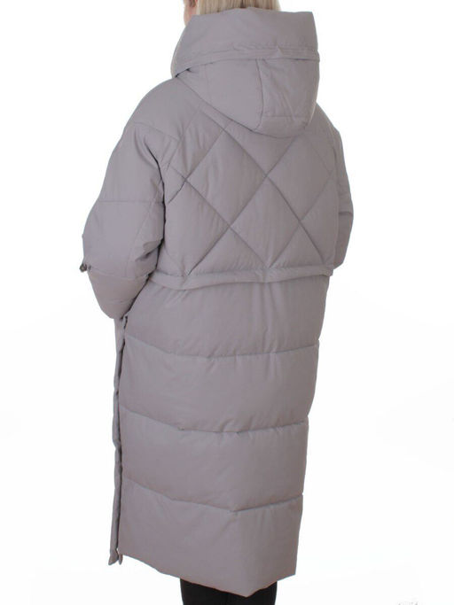 6615 GRAY Пальто зимнее женское (200 гр. холлофайбер)