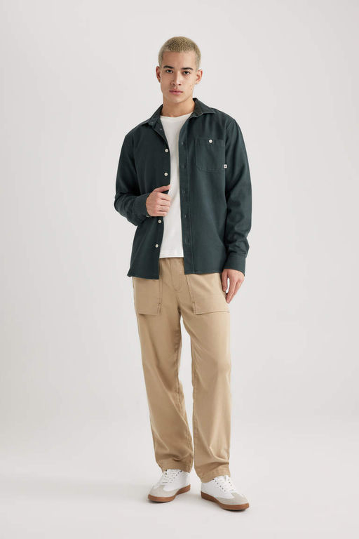 Брюки из габардина свободного кроя в деревенском стиле - Defacto фото 2