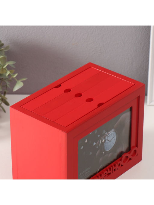 Фотоархив на 96 фото 10?15 см с фоторамкой 10?15 см Бесконечно, красный, 20?15?12 см