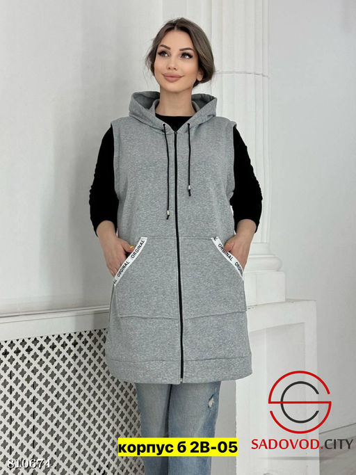 Жилетка женская с капюшоном - Bruno фото 3