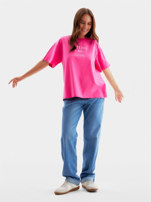 Футболка женская MIST Selflove, розовая, размер S (42-44)