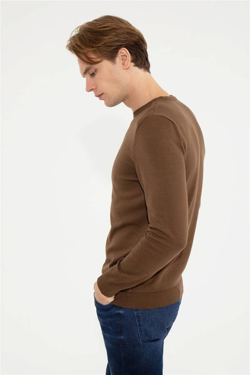 Мужской вязаный свитер кокосового цвета Basic - U.s. polo assn фото 11