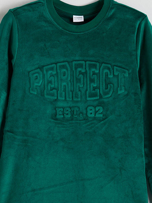 Bisiklet Yaka Kadife Erkek ?ocuk Pijama Tak?m?