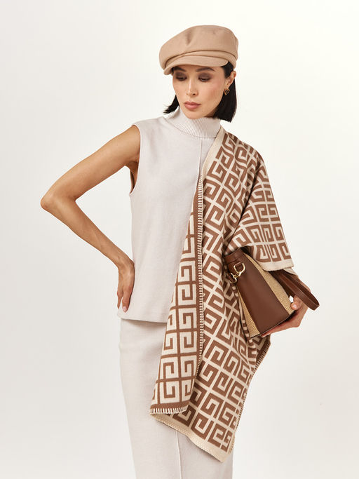 в составе ШЕРСТЬ  и КАШЕМИР Большой, мягкий, теплый  двусторонний палантин - Tantino фото 5