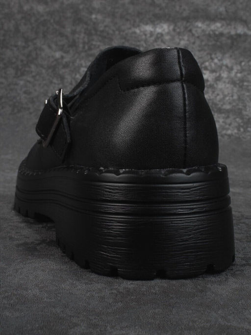 03-PDA165-3 BLACK Полуботинки женские (натуральная кожа)