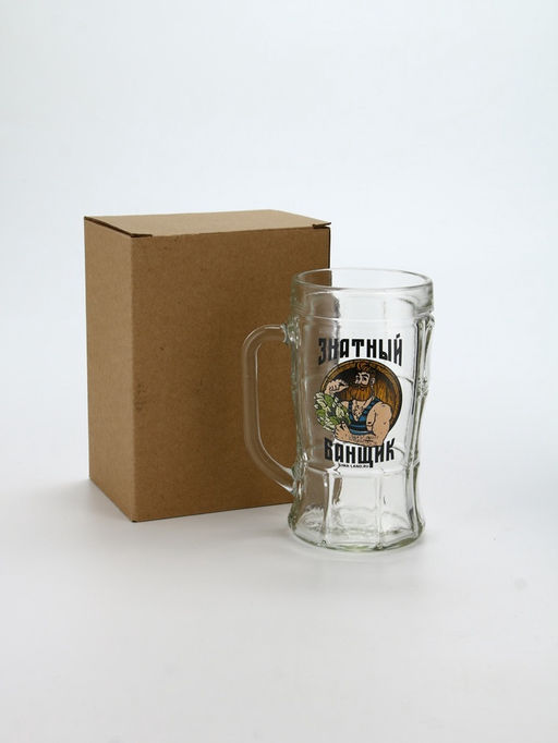 Кружка пивная стеклянная «Знатный банщик», 500 мл
