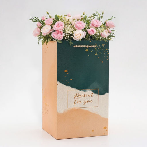 Цена за 5 шт. Коробка для цветов с вкладышем, Present, с ручками, 20?20?35 см - UPAK LAND фото 2