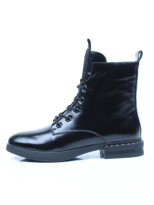 01-CH6315-21B100M BLACK Ботинки демисезонные женские (натуральная кожа, байка) - Фабричный китай фото 8