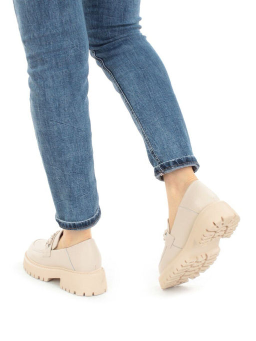 03-5926-2 BEIGE Лоферы женские (натуральная кожа) - Фабричный китай фото 3