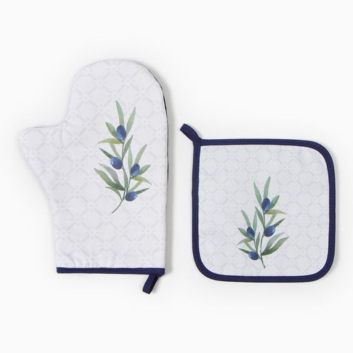 Набор кух. Этель Олива варежка-прихватка 20х28см, прихватка 19х19см,100% хл  фото 2