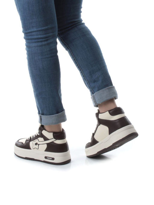 05-P84-2Z BEIGE/BROWN Кроссовки женские зимние (натуральная и искусственная кожа, шерсть) - Фабричный китай фото 3