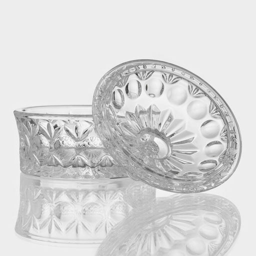 Сахарница «Круги», 250 мл, 10.5×10.5 см, с крышкой, стекло