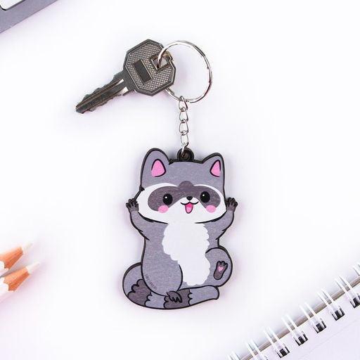 Брелок для ключей деревянный «Енот», 4.4×6.4 см