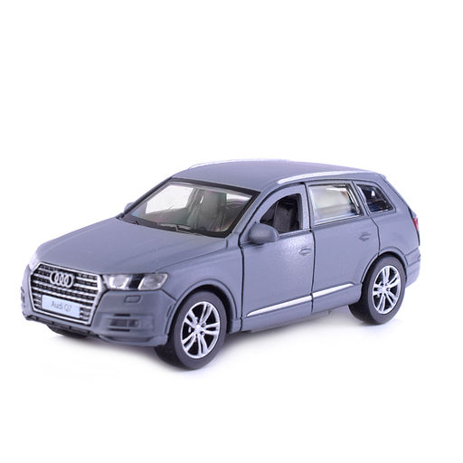 Машина металл AUDI Q7 матовый, 12 см, (двер, багаж, серый)инерц, в коробке