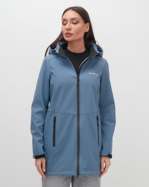 Парка спортивная женская с капюшоном softshell синего цвета 9568S - Mtforce фото 8