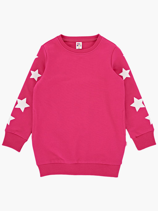 Платье из футера с принтом на рукавах UD 7298 малина - Mini maxi фото 4