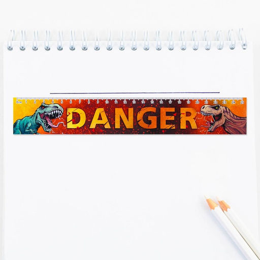 Цена за 10 шт. Линейка-закладка, картон, 25 см «Динозавр»