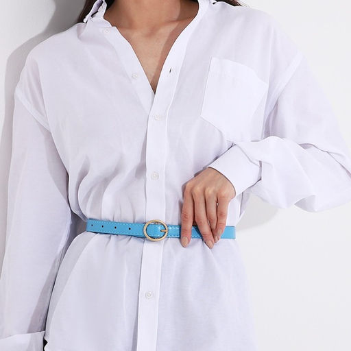 Ремень женский, ширина 2 см, винт, пряжка металл, цвет голубой - Simaland фото 3