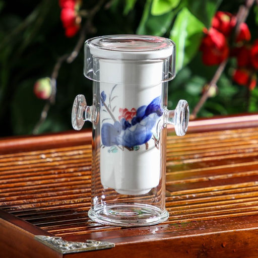 Стеклянная колба для заваривания чая «Горный пейзаж», 200 мл, 7×6×10.7 см, рисунок МИКС