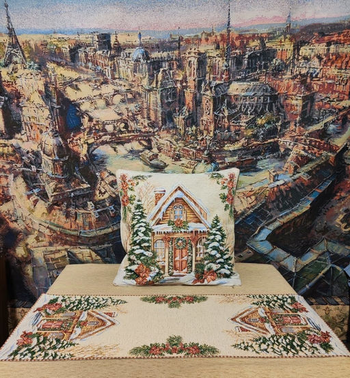 Салфетка декоративная Новогодний домик - Гобеленглавснаб фото 2