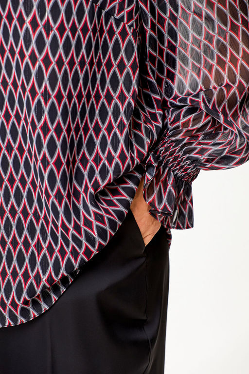 Блуза Swallow 803.2 черный+серебряный узор фото 747