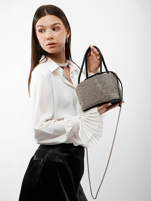 LACCOMA сумка ST133-червонное серебро стразы хлопок