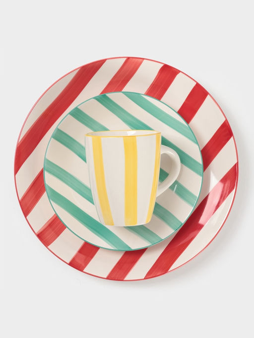 Тарелка глубокая Доляна «Райе», 600 мл, d=21 см, керамика, красная