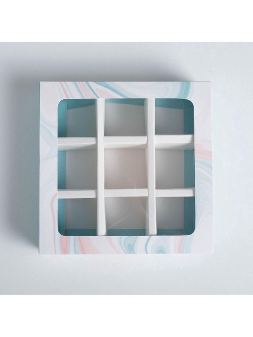 Цена за 5 шт. Коробка для конфет, кондитерская упаковка, 9 ячеек, Only for you 14.5×14.5×3.5 см