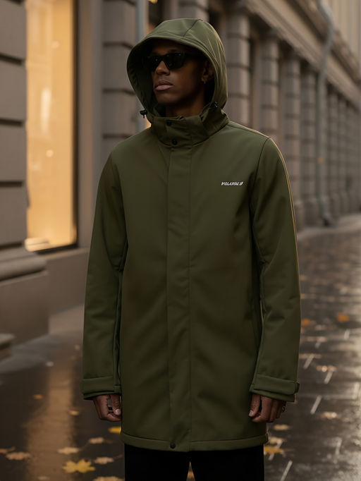 Парка спортивная мужская с капюшоном softshell цвета хаки 9565Kh - Mtforce фото 32