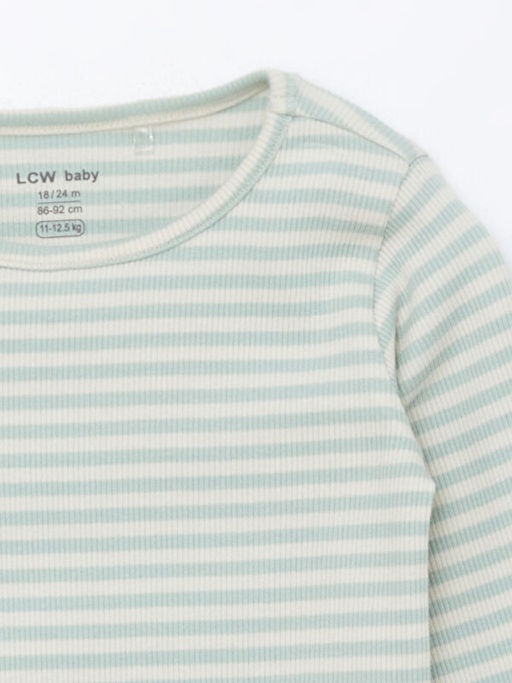 Bisiklet Yaka ?izgili K?z Bebek Pijama ?st - Waikiki фото 3