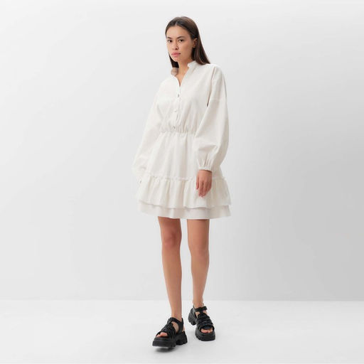 Платье женское короткое MIST Summer time, белое, размер 40-42