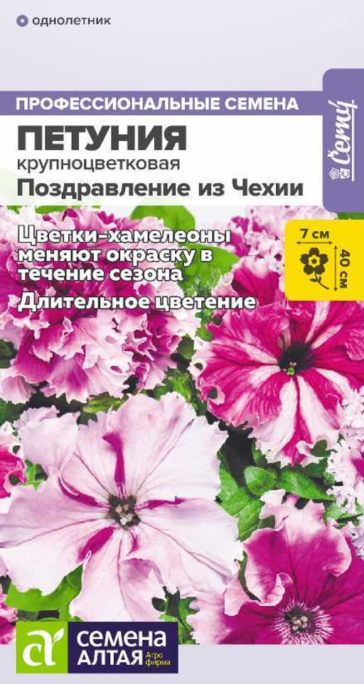 Петуния Поздравление из Чехии смесь полумахровая/Сем Алт/цп 7 шт.