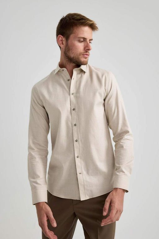 Рубашка приталенного кроя с длинным рукавом - Defacto фото 5