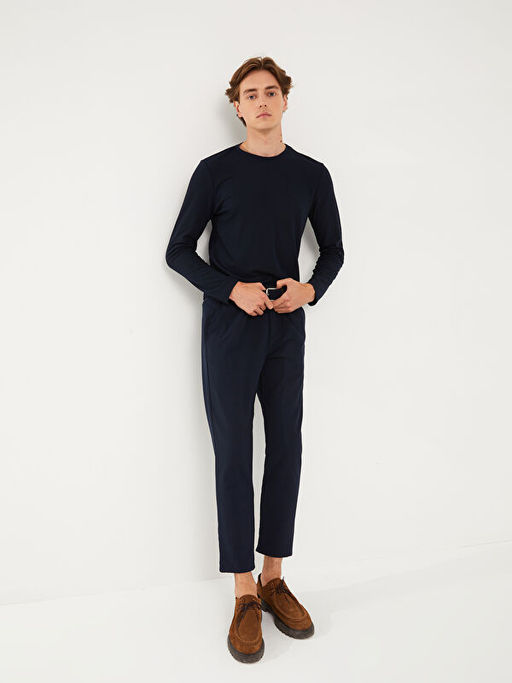 Bisiklet Yaka Uzun Kollu Erkek Sweatshirt