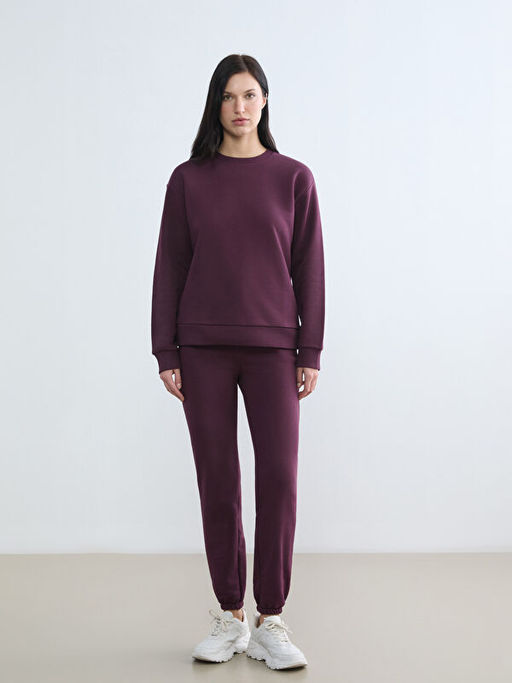 Bisiklet Yaka Kad?n Kal?n Sweatshirt