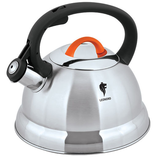 Чайник со свистком 2,3 л нерж сталь Freundich-3001QS капс.дно, тм Leonord, арт 002803