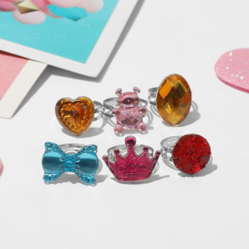 Цена за 100 шт. Кольцо «Выбражулька» радости, форма МИКС, цвет МИКС в серебре, безразмерное