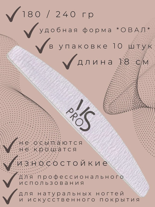 Набор пилок овальной формы 180/240 гритт - Ms pro фото 3