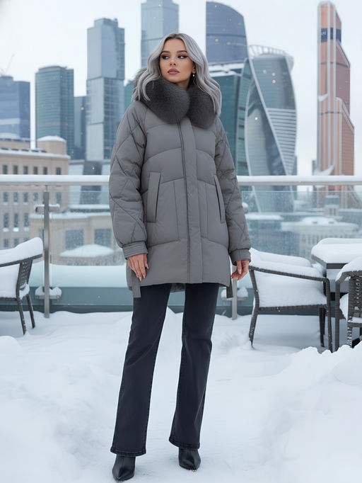 Куртка зимняя женская с мехом и капюшоном тренд коричневого цвета 7608K Бренд: Visdeer  фото 22