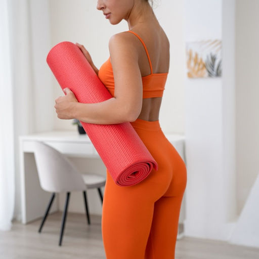 Коврик для йоги Sangh, 173х61х0,6 см, цвет красный  фото 4