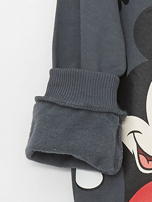 Bisiklet Yaka Uzun Kollu Mickey Mouse Bask?l? Erkek Bebek Sweatshirt - Waikiki фото 3