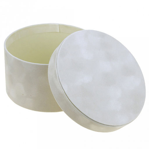 Коробка подарочная, набор 3 штуки: 11х11х8,5см; д17,5х10см; 23,5х21х11см "Бархат" белый (Китай)