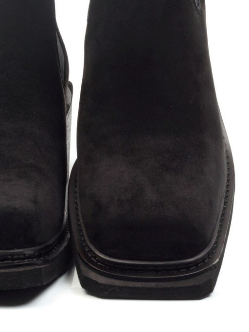 04-E21W-1B BLACK Ботинки зимние женские (натуральная замша, натуральный мех) - Фабричный китай фото 16