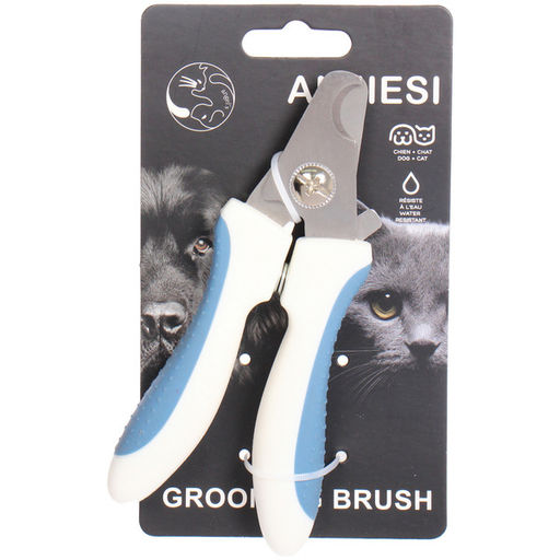 Когтерез для животных "ЛАПУСИКИ", коллекция БРО, прорезиненная ручка, цвет белый/голубой, 5.5*15.5см (блистер)