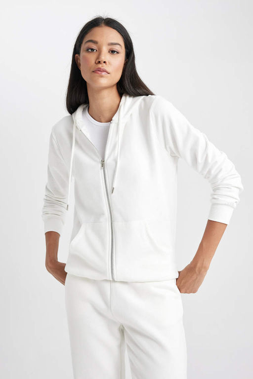 Базовая толстовка на молнии с капюшоном обычного кроя