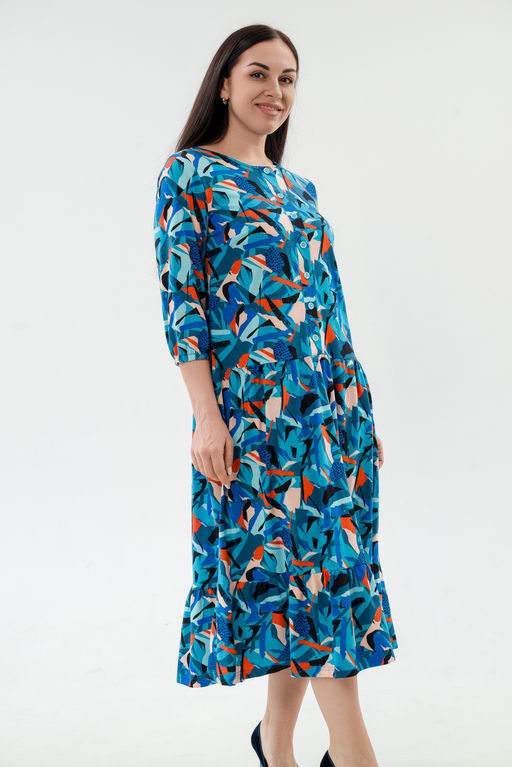 Платье женское из кулирки Софи осколки - Амадэль фото 6