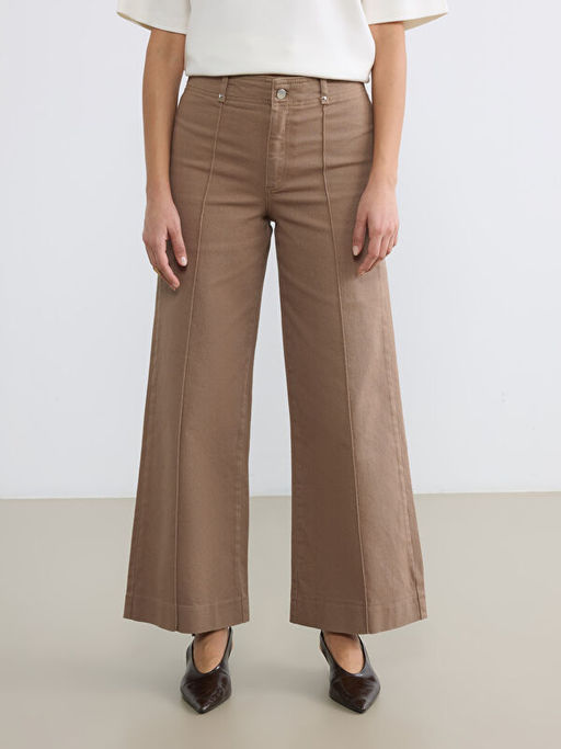 Y?ksek Bel Wideleg Kad?n Jean Pantolon