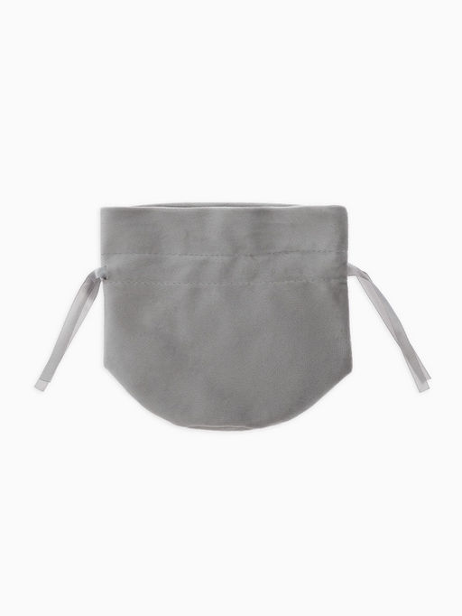 Цена за 10 шт. Мешочек бархатный с бусиной, 13х9 см, серый (фас. 10 шт)