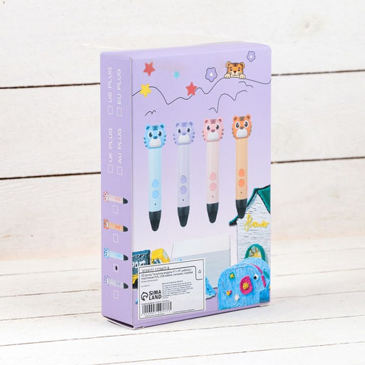 3D ручка Тигрёнок, работа с пластиком PLA, USB кабель питания, голубая - Simaland фото 9